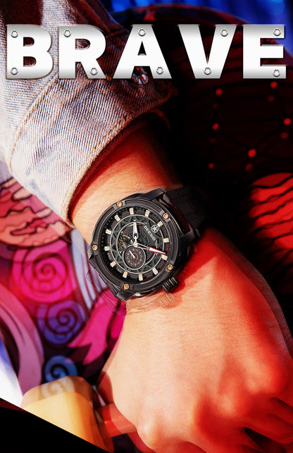 DeesioWatch D-502A Men's Sports Machinery Trend Stainless Steel Watch